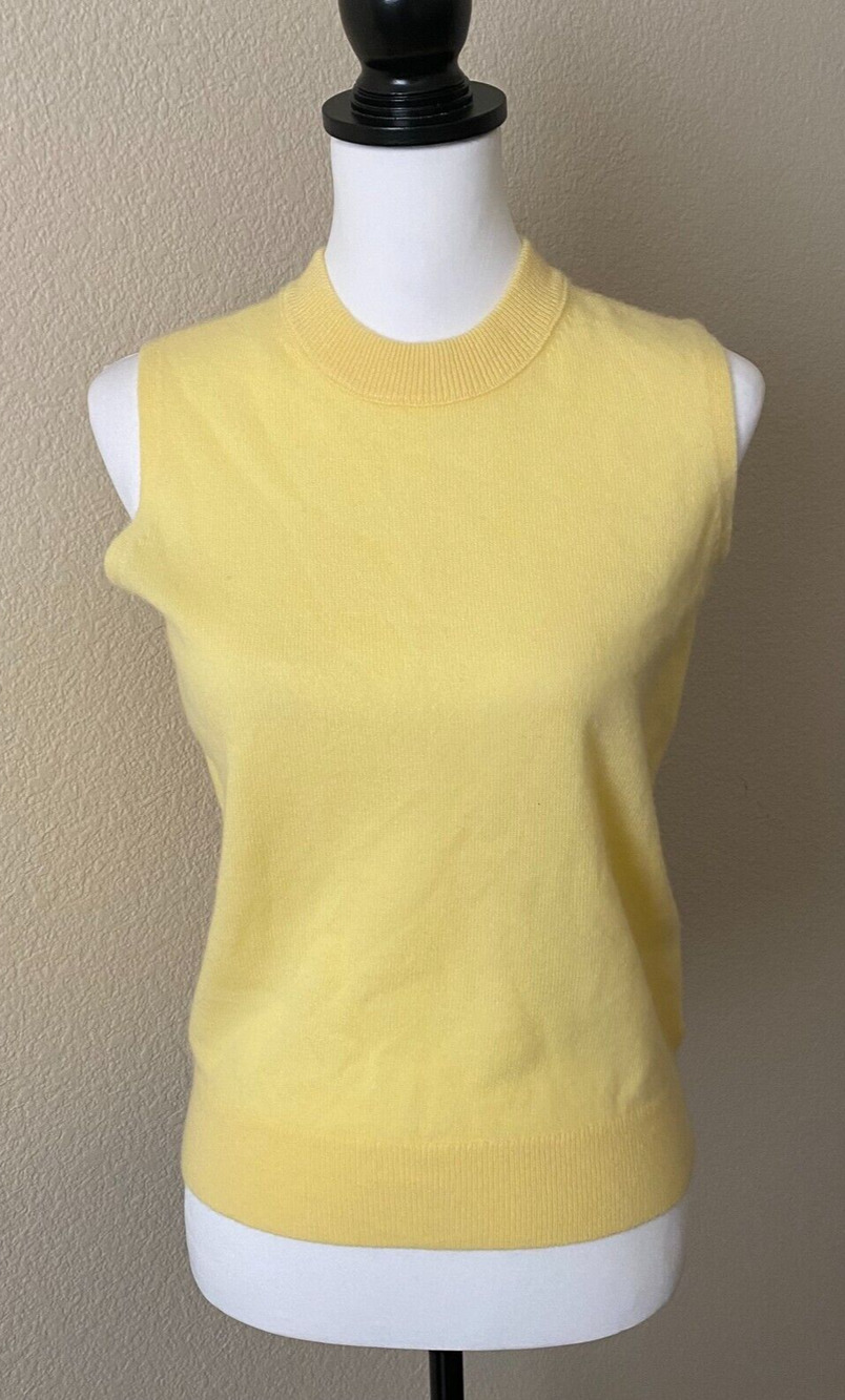Madewell (Re)sponsible Cashmere Crewneck Sweater Vest XS Yellow NO055 NWT